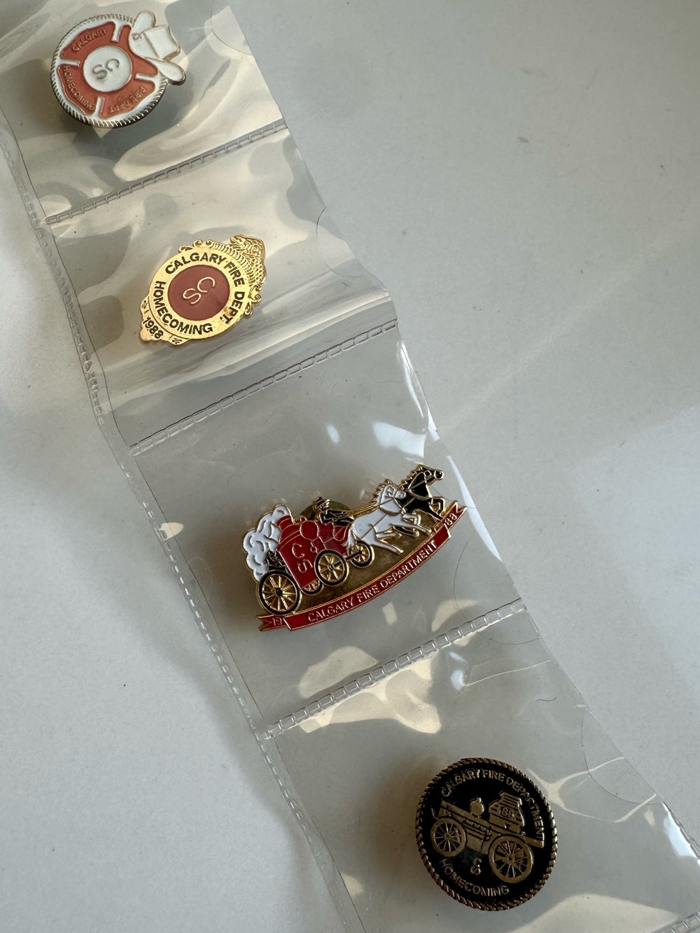 Vintage Calgary Fire Department Homecoming 1988 4 Souvenir Collectible Pins